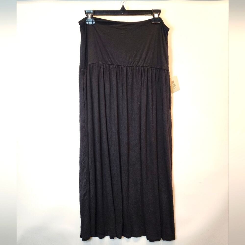 New Black Bandeau Strapless Dress Skirt Stretch Casual Comfort NWT Size XL